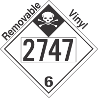 Inhalation Hazard Class 6.1 UN2747 Removable Vinyl DOT Placard