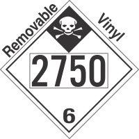 Inhalation Hazard Class 6.1 UN2750 Removable Vinyl DOT Placard