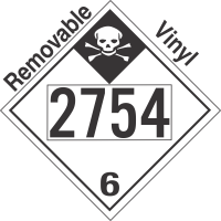 Inhalation Hazard Class 6.1 UN2754 Removable Vinyl DOT Placard