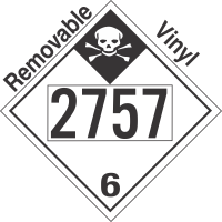 Inhalation Hazard Class 6.1 UN2757 Removable Vinyl DOT Placard