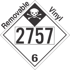 Inhalation Hazard Class 6.1 UN2757 Removable Vinyl DOT Placard