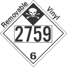 Inhalation Hazard Class 6.1 UN2759 Removable Vinyl DOT Placard
