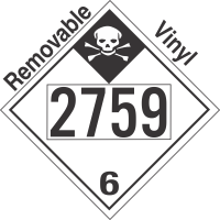 Inhalation Hazard Class 6.1 UN2759 Removable Vinyl DOT Placard