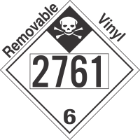 Inhalation Hazard Class 6.1 UN2761 Removable Vinyl DOT Placard