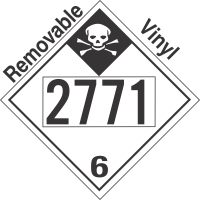 Inhalation Hazard Class 6.1 UN2771 Removable Vinyl DOT Placard