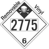 Inhalation Hazard Class 6.1 UN2775 Removable Vinyl DOT Placard