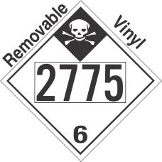 Inhalation Hazard Class 6.1 UN2775 Removable Vinyl DOT Placard