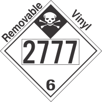 Inhalation Hazard Class 6.1 UN2777 Removable Vinyl DOT Placard