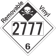Inhalation Hazard Class 6.1 UN2777 Removable Vinyl DOT Placard