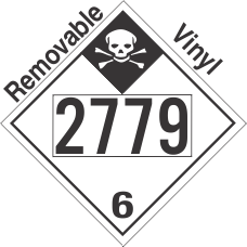 Inhalation Hazard Class 6.1 UN2779 Removable Vinyl DOT Placard