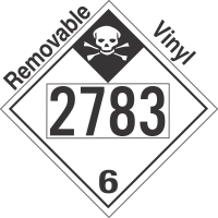 Inhalation Hazard Class 6.1 UN2783 Removable Vinyl DOT Placard