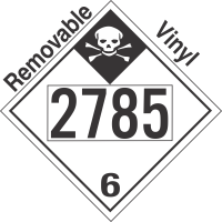 Inhalation Hazard Class 6.1 UN2785 Removable Vinyl DOT Placard