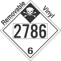 Inhalation Hazard Class 6.1 UN2786 Removable Vinyl DOT Placard