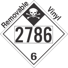 Inhalation Hazard Class 6.1 UN2786 Removable Vinyl DOT Placard