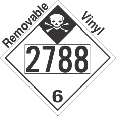 Inhalation Hazard Class 6.1 UN2788 Removable Vinyl DOT Placard