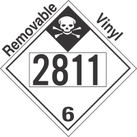 Inhalation Hazard Class 6.1 UN2811 Removable Vinyl DOT Placard