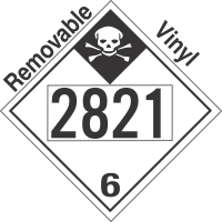 Inhalation Hazard Class 6.1 UN2821 Removable Vinyl DOT Placard