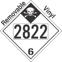 Inhalation Hazard Class 6.1 UN2822 Removable Vinyl DOT Placard