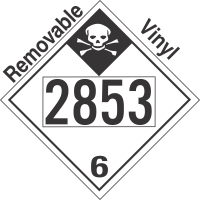 Inhalation Hazard Class 6.1 UN2853 Removable Vinyl DOT Placard