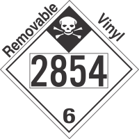 Inhalation Hazard Class 6.1 UN2854 Removable Vinyl DOT Placard