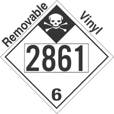 Inhalation Hazard Class 6.1 UN2861 Removable Vinyl DOT Placard