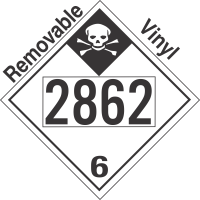 Inhalation Hazard Class 6.1 UN2862 Removable Vinyl DOT Placard