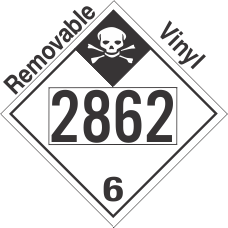 Inhalation Hazard Class 6.1 UN2862 Removable Vinyl DOT Placard