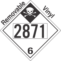 Inhalation Hazard Class 6.1 UN2871 Removable Vinyl DOT Placard