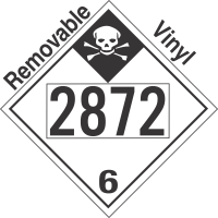 Inhalation Hazard Class 6.1 UN2872 Removable Vinyl DOT Placard