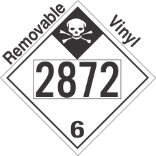 Inhalation Hazard Class 6.1 UN2872 Removable Vinyl DOT Placard