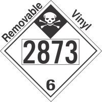 Inhalation Hazard Class 6.1 UN2873 Removable Vinyl DOT Placard