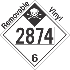 Inhalation Hazard Class 6.1 UN2874 Removable Vinyl DOT Placard
