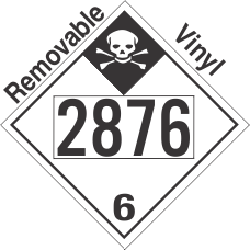 Inhalation Hazard Class 6.1 UN2876 Removable Vinyl DOT Placard