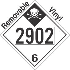 Inhalation Hazard Class 6.1 UN2902 Removable Vinyl DOT Placard