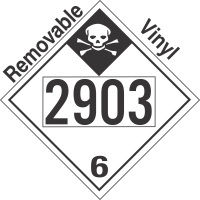 Inhalation Hazard Class 6.1 UN2903 Removable Vinyl DOT Placard