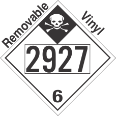 Inhalation Hazard Class 6.1 UN2927 Removable Vinyl DOT Placard