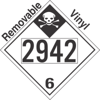 Inhalation Hazard Class 6.1 UN2942 Removable Vinyl DOT Placard