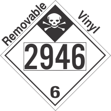Inhalation Hazard Class 6.1 UN2946 Removable Vinyl DOT Placard