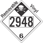 Inhalation Hazard Class 6.1 UN2948 Removable Vinyl DOT Placard