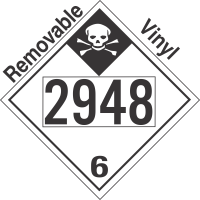 Inhalation Hazard Class 6.1 UN2948 Removable Vinyl DOT Placard