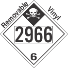Inhalation Hazard Class 6.1 UN2966 Removable Vinyl DOT Placard