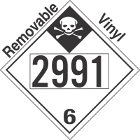 Inhalation Hazard Class 6.1 UN2991 Removable Vinyl DOT Placard