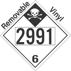 Inhalation Hazard Class 6.1 UN2991 Removable Vinyl DOT Placard