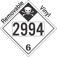 Inhalation Hazard Class 6.1 UN2994 Removable Vinyl DOT Placard