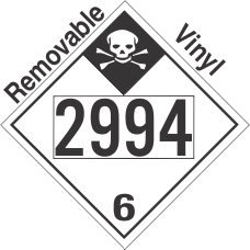Inhalation Hazard Class 6.1 UN2994 Removable Vinyl DOT Placard