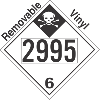 Inhalation Hazard Class 6.1 UN2995 Removable Vinyl DOT Placard