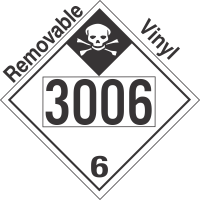 Inhalation Hazard Class 6.1 UN3006 Removable Vinyl DOT Placard