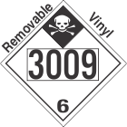 Inhalation Hazard Class 6.1 UN3009 Removable Vinyl DOT Placard
