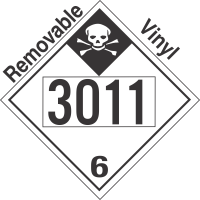 Inhalation Hazard Class 6.1 UN3011 Removable Vinyl DOT Placard