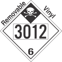 Inhalation Hazard Class 6.1 UN3012 Removable Vinyl DOT Placard